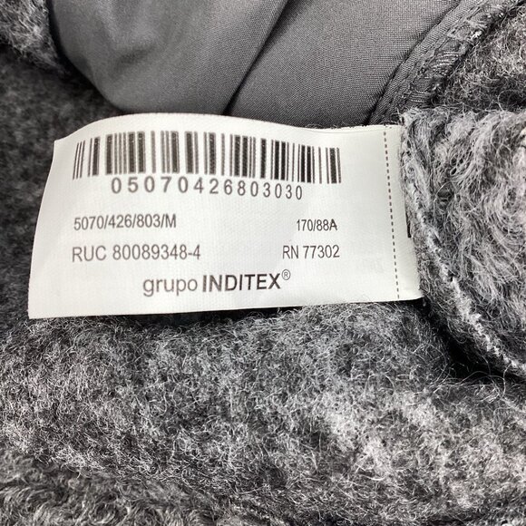 ZARA Women’s Bouclé Loft Moto Zip Point Collar Jacket Gray Size Medium EUC - Picture 15 of 15